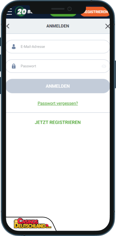 20Bet Casino Anmeldung