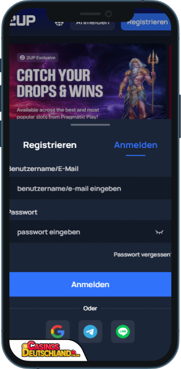 2UP Casino Anmeldung