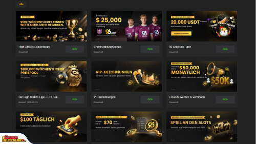 96.com Casino bonus