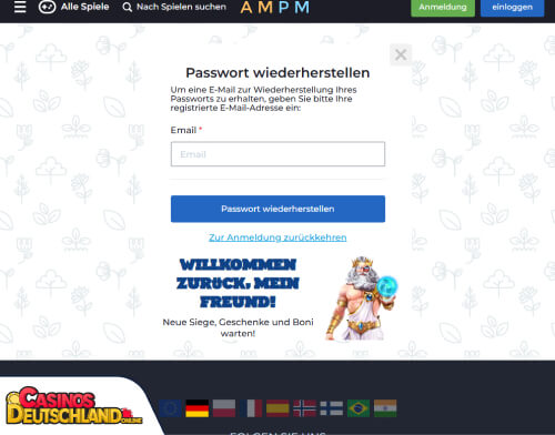 AMPM Casino Problem beim Einloggen