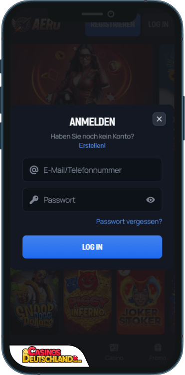 Aerobet Casino Anmeldung