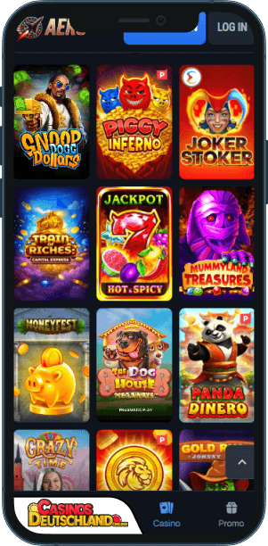 Aerobet Casino Mobile app