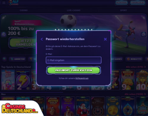 Alf Casino Problem beim Einloggen