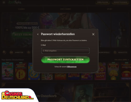 AlterSpin Casino Problem beim Einloggen