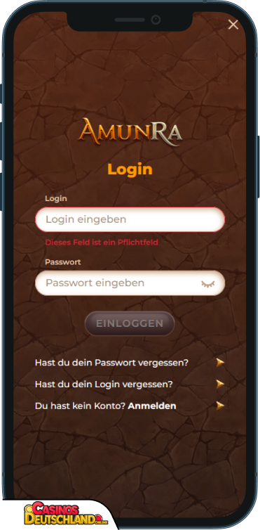 AmunRa Casino Anmeldung