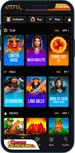 Atefia Casino Mobile app