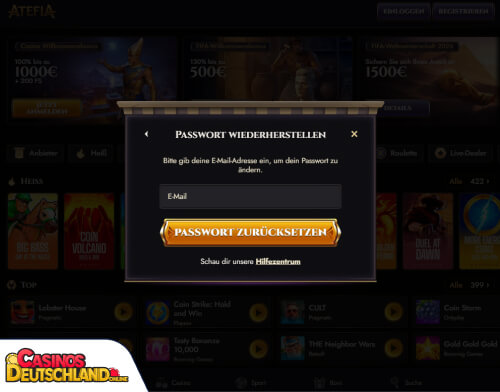 Atefia Casino Problem beim Einloggen
