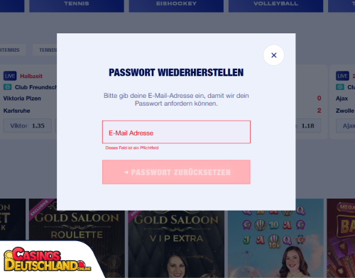 Bankonbet Casino Problem beim Einloggen
