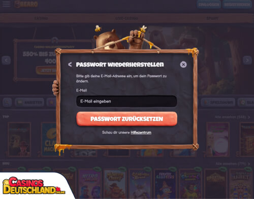 Bearo Casino Problem beim Einloggen