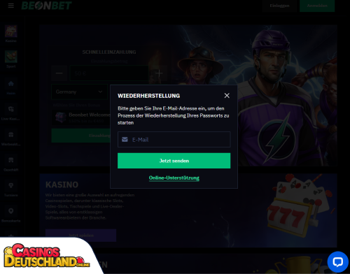 BeonBet Casino Problem beim Einloggen