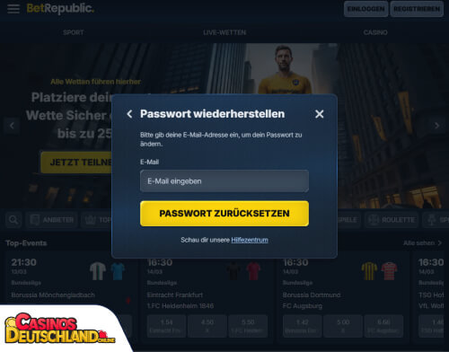 BetRepublic Casino Problem beim Einloggen