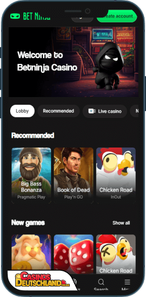 Betninja Casino Mobile app
