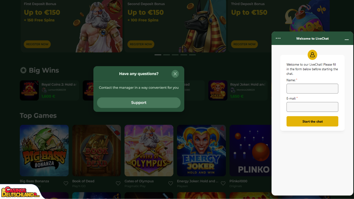 Betsixty Casino Unterstützung