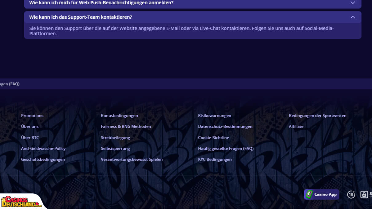 BonusKong Casino Unterstützung