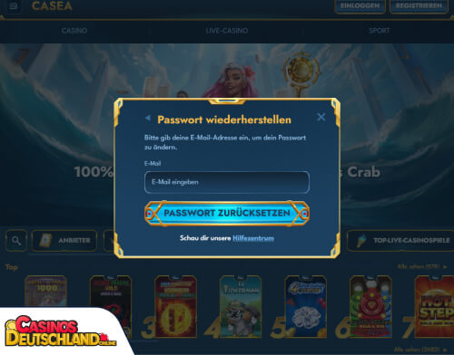 Casea Casino Problem beim Einloggen