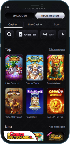 CasiNova Casino Mobile app