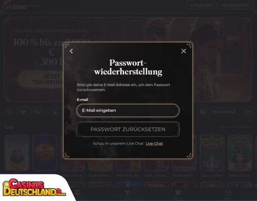 Casina Casino Problem beim Einloggen