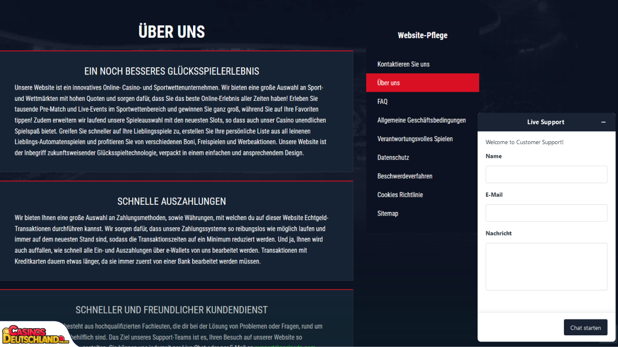 Casinado Casino Unterstützung