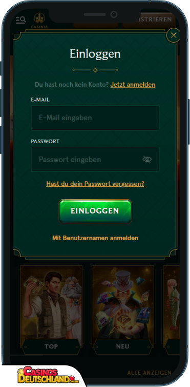 Casinia Casino Anmeldung