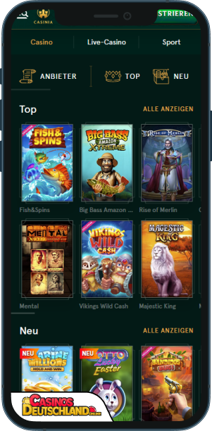 Casinia Casino Mobile app