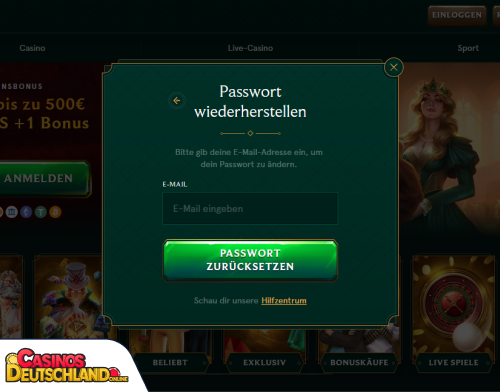 Casinia Casino Problem beim Einloggen