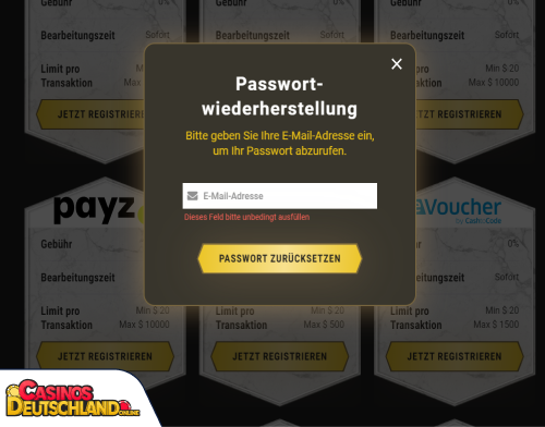 Casinoly Casino Problem beim Einloggen
