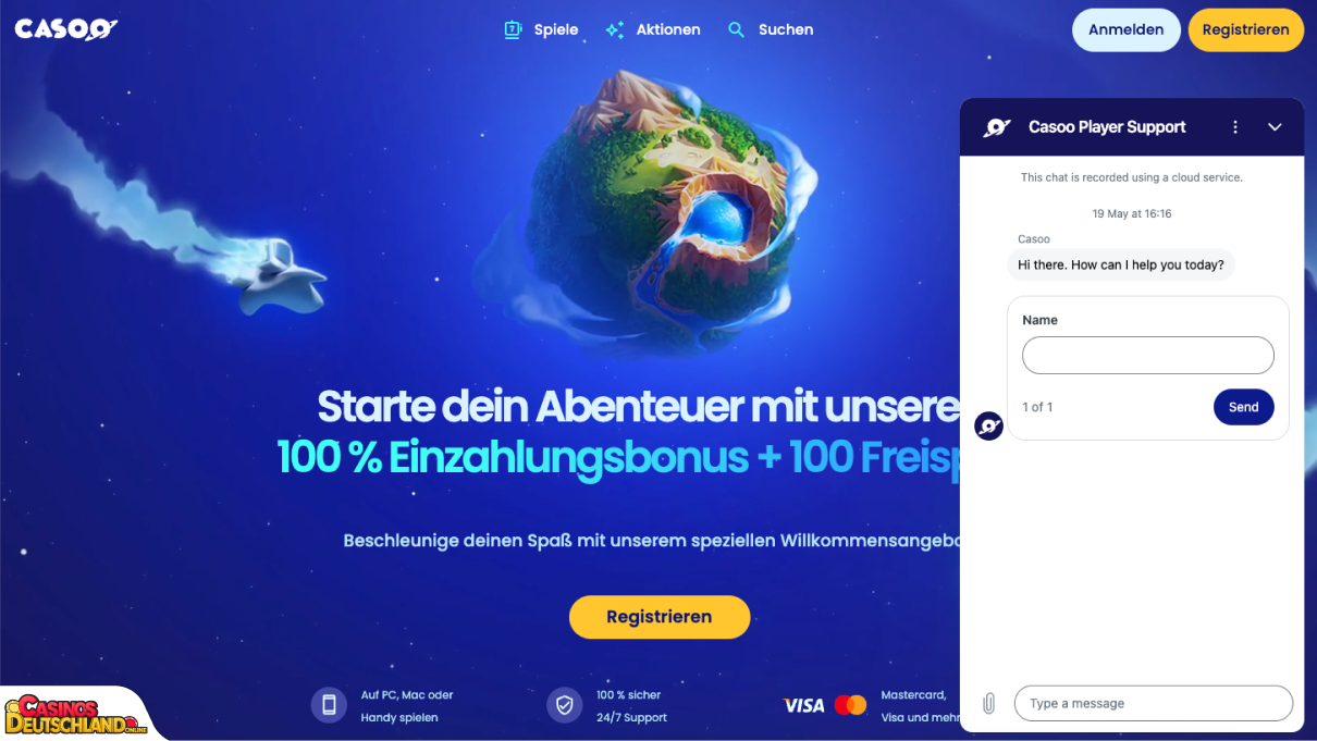 Casoo Casino Unterstützung