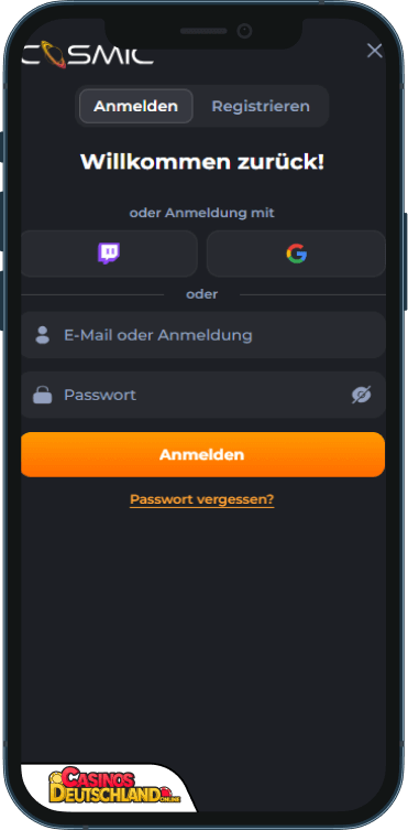 CosmicSlot Casino Anmeldung