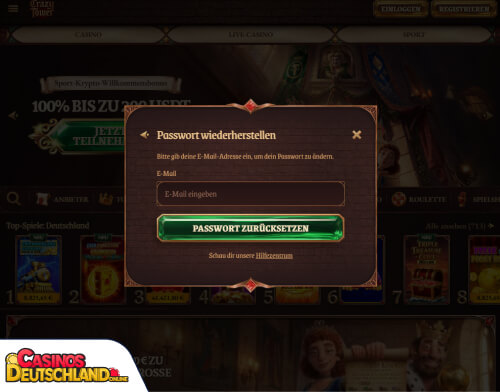 CrazyTower Casino Problem beim Einloggen