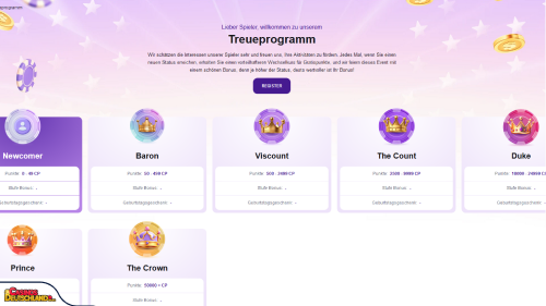 CrownSlots Casino vip program