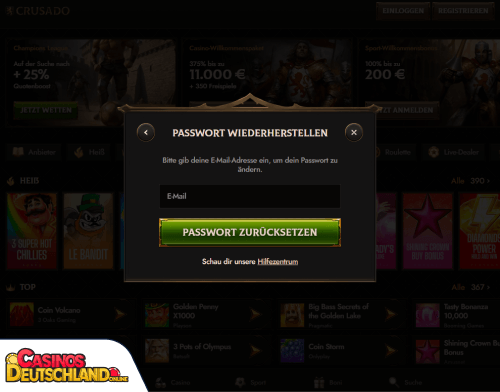 Crusado Casino Problem beim Einloggen