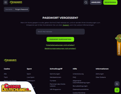 Drakaris Casino Problem beim Einloggen