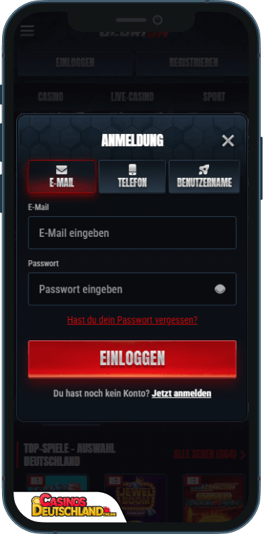 Glorion Casino Anmeldung