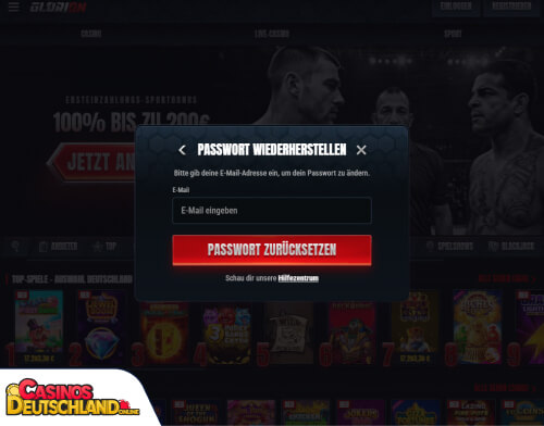 Glorion Casino Problem beim Einloggen
