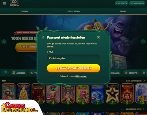 GoKong Casino Problem beim Einloggen
