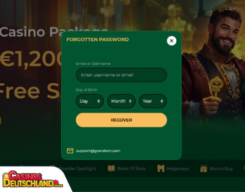 Grandwin Casino Problem beim Einloggen