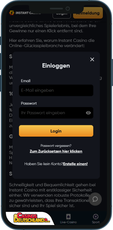 Instant Casino Anmeldung