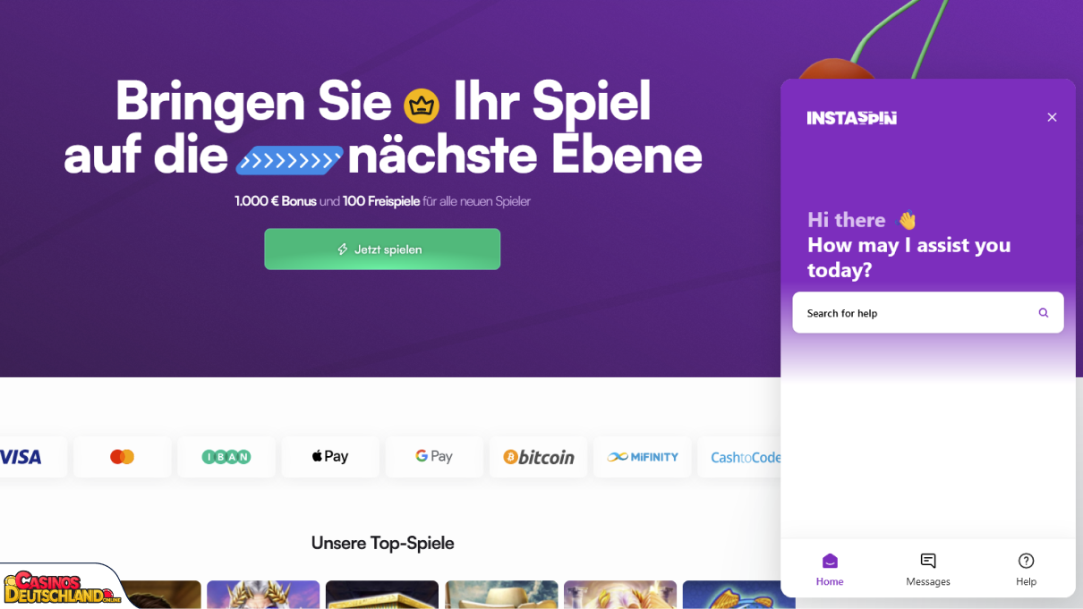 Instaspin Casino Unterstützung