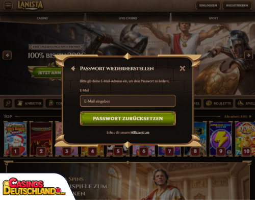 Lanista Casino Problem beim Einloggen