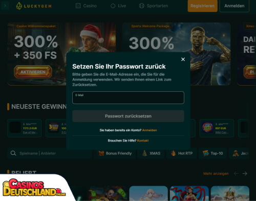 Luckygem Casino Problem beim Einloggen