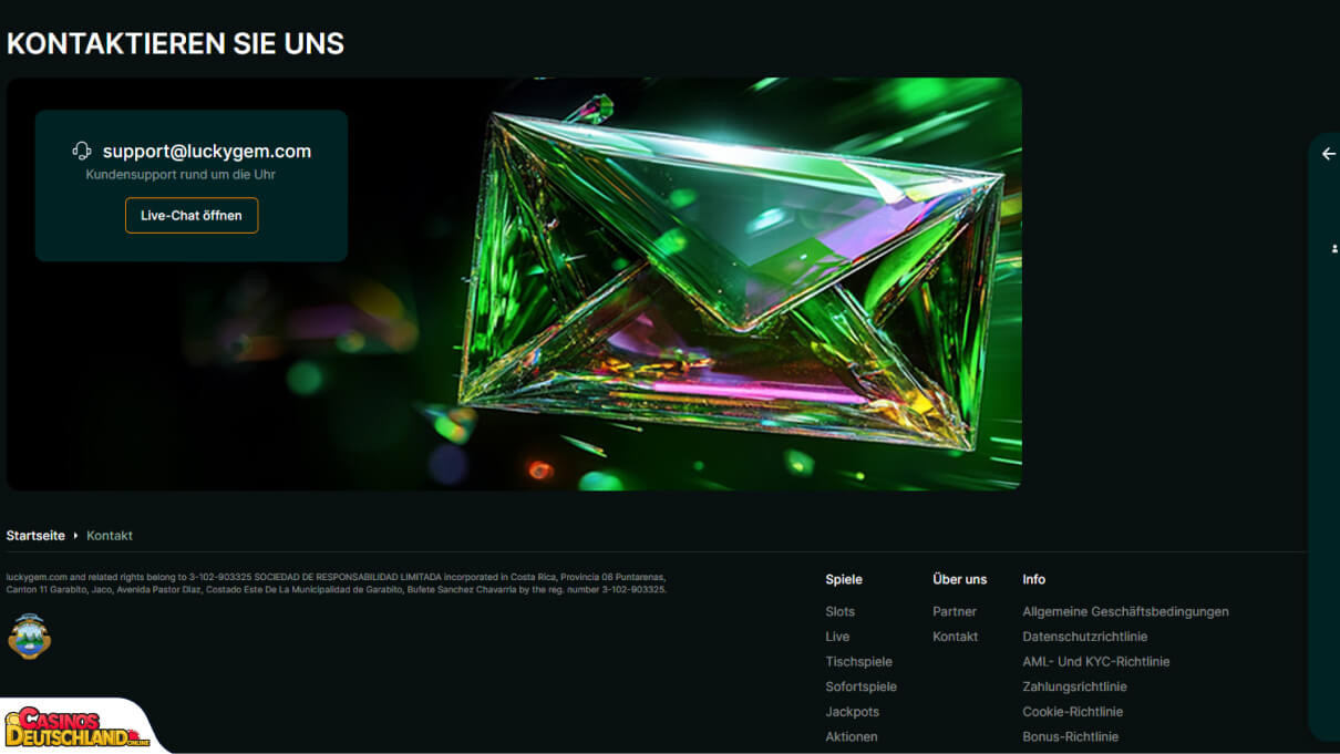 Luckygem Casino Unterstützung