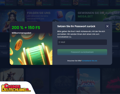 Mega.bet Casino Problem beim Einloggen