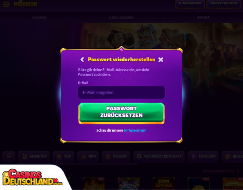 Midarion Casino Problem beim Einloggen