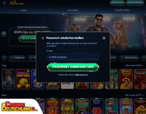 Millioner Casino Problem beim Einloggen