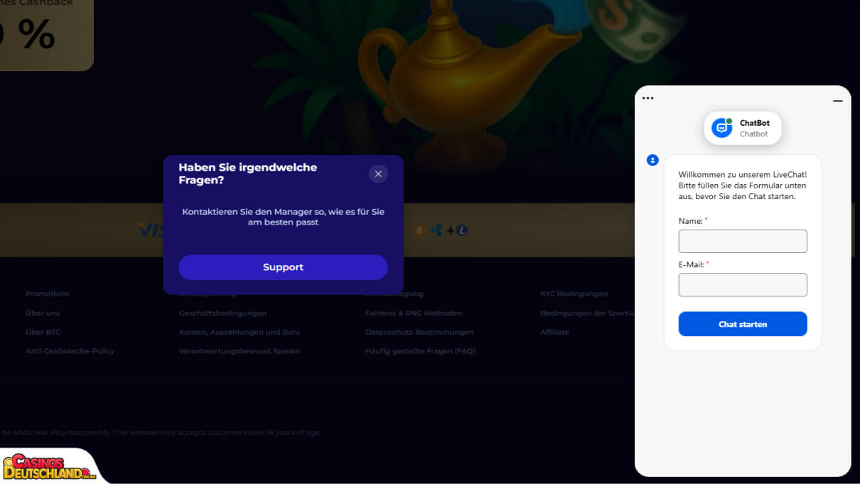 Morospin Casino Unterstützung