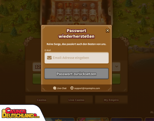 My Empire Casino Problem beim Einloggen