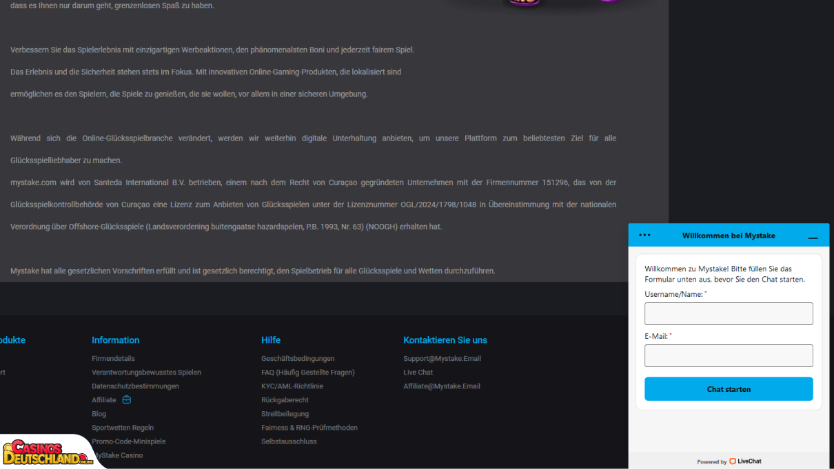 MyStake Casino Unterstützung