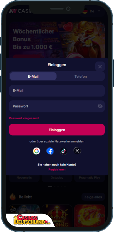 NV Casino Anmeldung