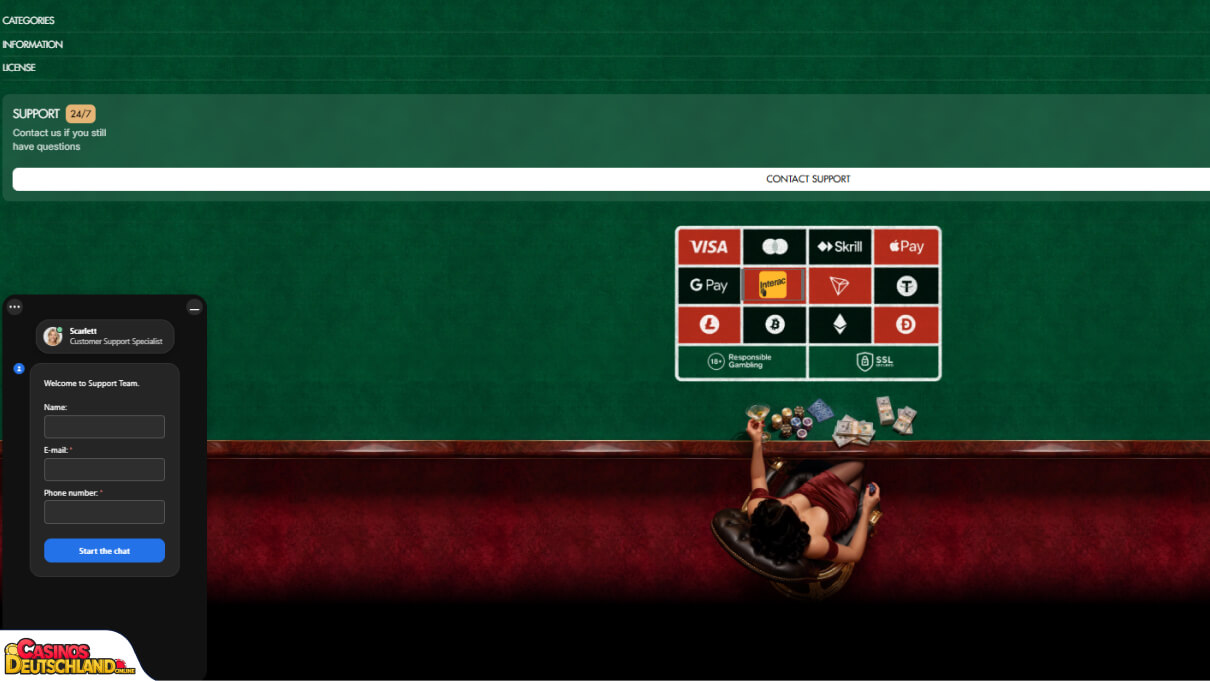Night Luck Casino Unterstützung