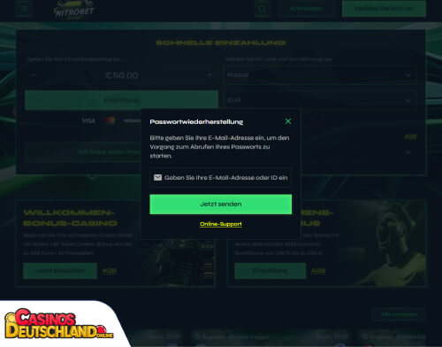 Nitrobet Casino Problem beim Einloggen